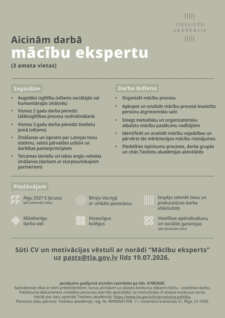 Vakances sludinājums